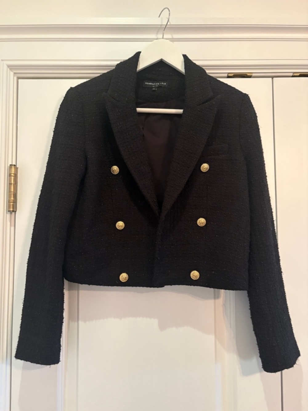 Generation Love Black Cropped Double Breasted Blazer